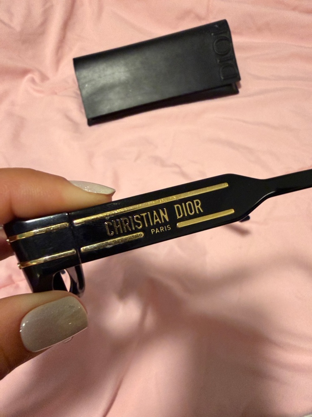 Dior Black Cat‑Eye Sunglasses with Matching Black Case - Picture 7 of 10